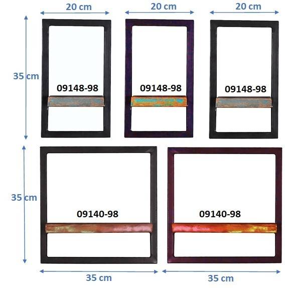 Sit Möbel Wandregal-Set, 5-teilig (RIVERBOAT) 09101-17 (bunt, schwarz) Top Angebot