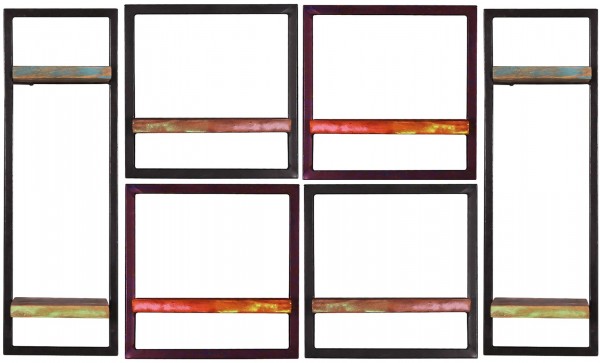 Sit Möbel Wandregal-Set, 6-teilig (RIVERBOAT) 09101-18 (bunt, schwarz) Saisonale Angebote