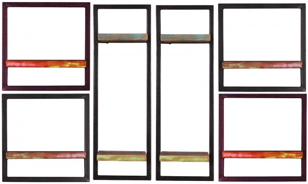 Sit Möbel Wandregal-Set, 6-teilig (RIVERBOAT) 09101-18 (bunt, schwarz) Saisonale Angebote