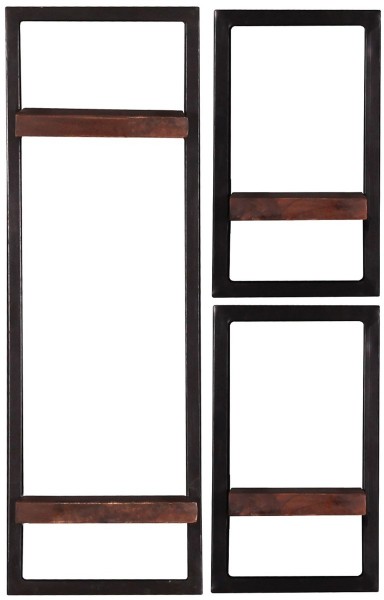 Sit Möbel Wandregal-Set, 3-teilig (ALMIRAH) 05100-06 (braun, schwarz)