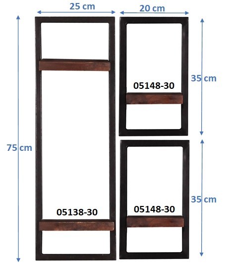 Sit Möbel Wandregal-Set, 3-teilig (ALMIRAH) 05100-06 (braun, schwarz) Hotsell