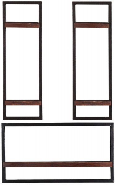 Sit Möbel Wandregal-Set, 3-teilig (ALMIRAH) 05100-12 (braun, schwarz)