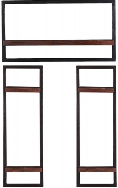 Sit Möbel Wandregal-Set, 3-teilig (ALMIRAH) 05100-12 (braun, schwarz) Günstiger Verkauf