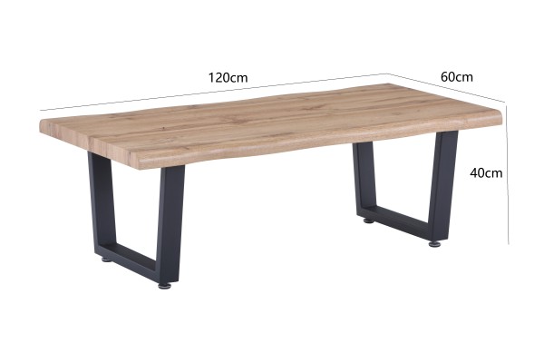 Sit Möbel Couchtisch 120x60x40 cm 19000-36 (Platte natur, Gestell schwarz) Osterangebot
