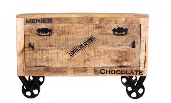 Sit Möbel Dielen-Set (RUSTIC) 18000-52 (natur antik mit antikschwarzen Beschlägen) zollfrei