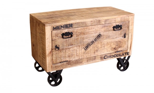 Sit Möbel Dielen-Set (RUSTIC) 18000-52 (natur antik mit antikschwarzen Beschlägen) zollfrei