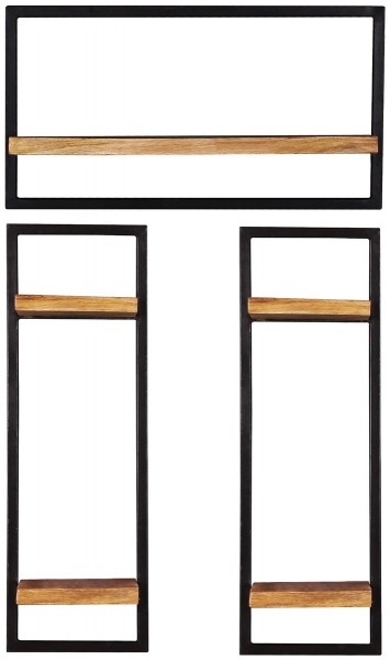 Sit Möbel Wandregal-Set, 3-teilig (SIDNEY) 14300-12 (natur, schwarz) Meist gekauft