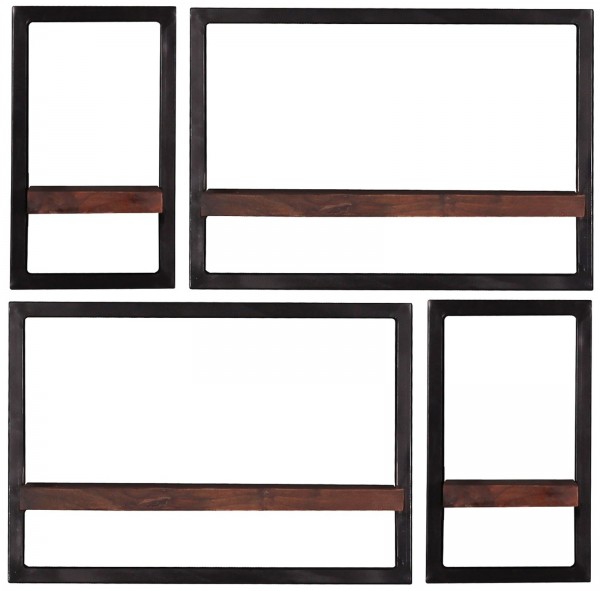 Sit Möbel Wandregal-Set, 4-teilig (ALMIRAH) 05100-03 (braun, schwarz)
