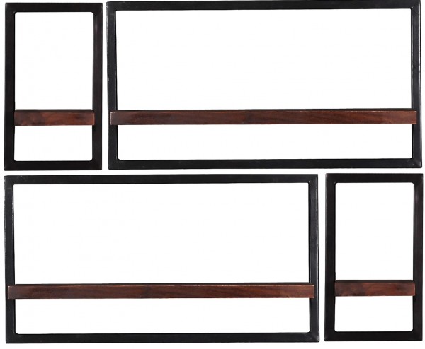 Sit Möbel Wandregal-Set, 4-teilig (ALMIRAH) 05100-10 (braun, schwarz) Kostenloser Versand