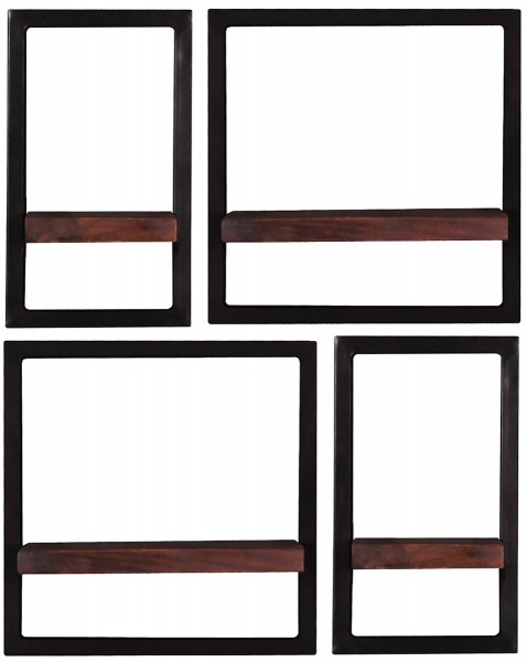 Sit Möbel Wandregal-Set, 4-teilig (ALMIRAH) 05100-11 (braun, schwarz)