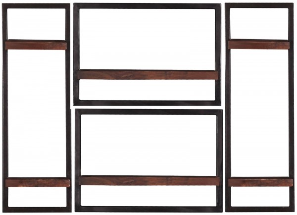 Sit Möbel Wandregal-Set, 4-teilig (ALMIRAH) 05100-14 (braun, schwarz) Fabrikpreis