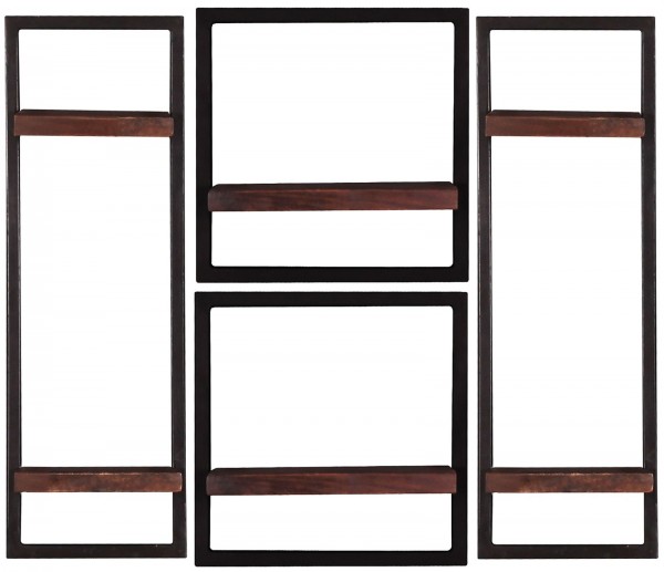 Sit Möbel Wandregal-Set, 4-teilig (ALMIRAH) 05100-15 (braun, schwarz) Sonderangebot