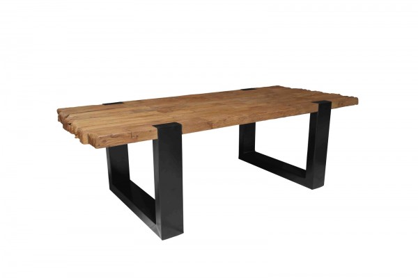 Sit Möbel Couchtisch 130x60 cm (CROCO) 11416-01 (Antikfinish, Beine schwarz)
