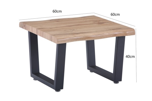 Sit Möbel Couchtisch 60x60x40 cm 19000-35 (Platte natur, Gestell schwarza) Online Outlet