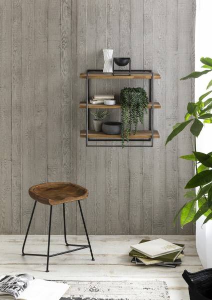 Sit Möbel Wandregal (ROMANTEAKA) 07996-33 (Gestell schwarz, Böden natur) Bis zu 60% Rabatt