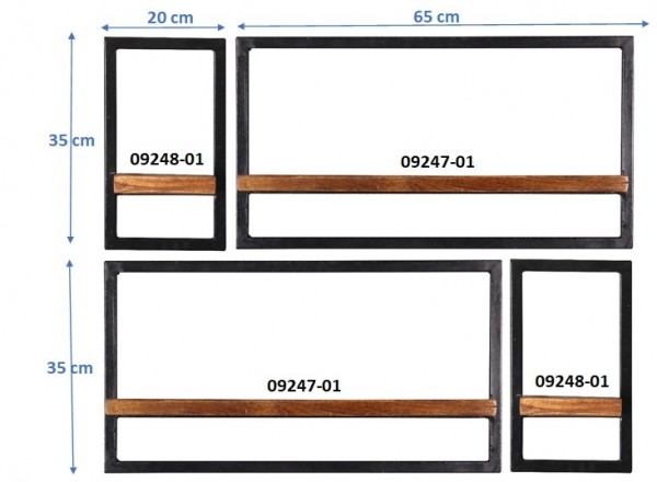 Sit Möbel Wandregal-Set, 4-teilig (PANAMA) 09200-10 (natur mit antikschwarz) Discount Store für neue Produkte