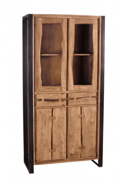 Sit Möbel Vitrine (NATURAL EDGE) 11804-01 (natur und schwarz) Speichern exportieren