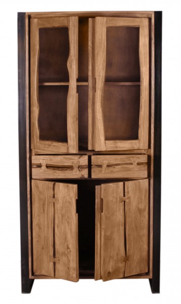 Sit Möbel Vitrine (NATURAL EDGE) 11804-01 (natur und schwarz) Speichern exportieren