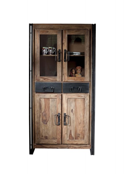 Sit Möbel Vitrine (PANAMA) 09204-01 (natur mit antikschwarz) Black Friday Preise