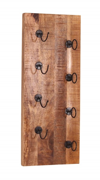 Sit Möbel Wand-Weinregal (RUSTIC) 01931-04 (natur antik mit antikschwarzen Haken) Schlussverkauf