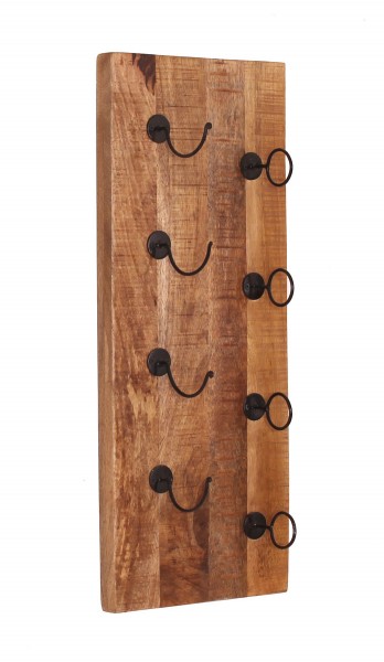 Sit Möbel Wand-Weinregal (RUSTIC) 01931-04 (natur antik mit antikschwarzen Haken) Schlussverkauf
