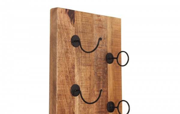 Sit Möbel Wand-Weinregal (RUSTIC) 01931-04 (natur antik mit antikschwarzen Haken) Schlussverkauf