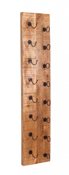 Sit Möbel Wand-Weinregal (RUSTIC) 01932-04 (natur antik mit antikschwarzen Haken)