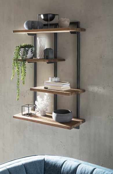 Sit Möbel Wandregal (ROMANTEAKA) 07996-32 (Gestell schwarz, Böden natur) Flash Sale