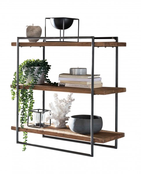 Sit Möbel Wandregal (ROMANTEAKA) 07996-33 (Gestell schwarz, Böden natur) Begrenztes Angebot