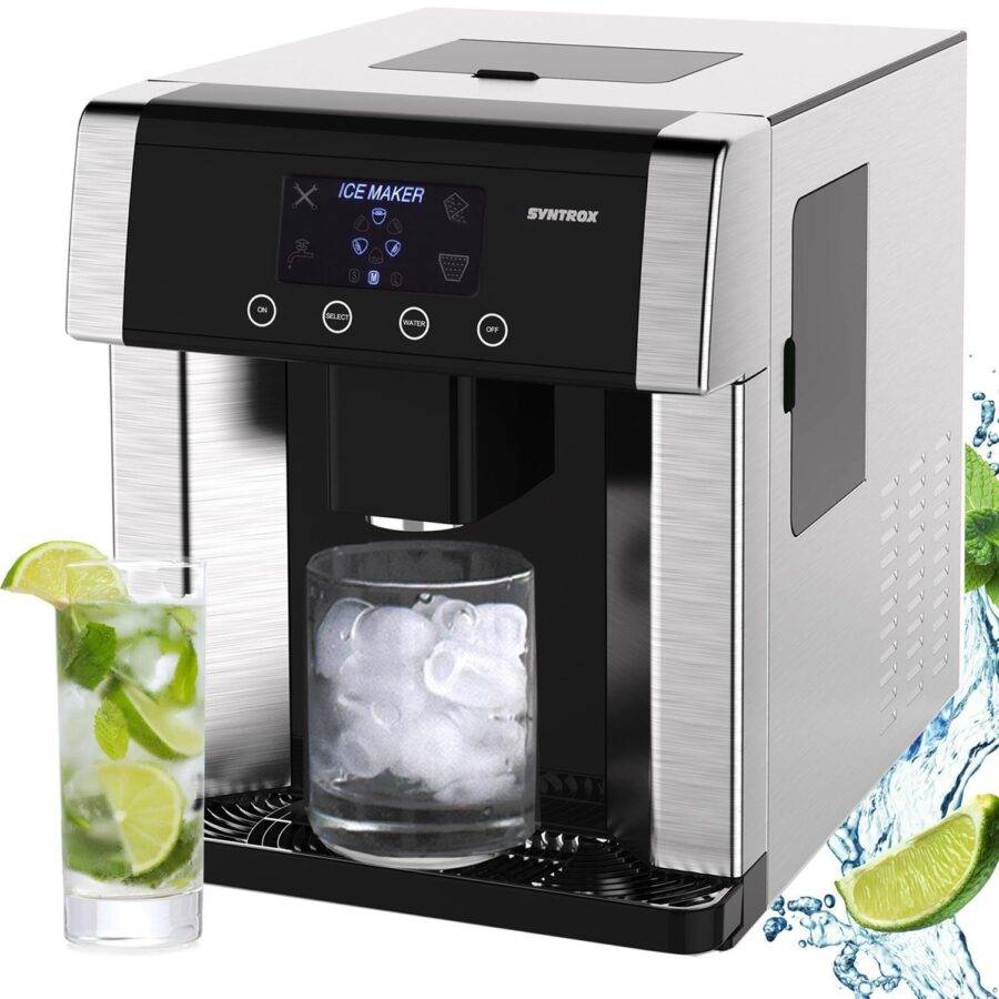 Syntrox Germany Eiswürfelmaschine Eiswürfelbereiter Eiswasser Edelstahl Bolavi Weihnachtsangebot