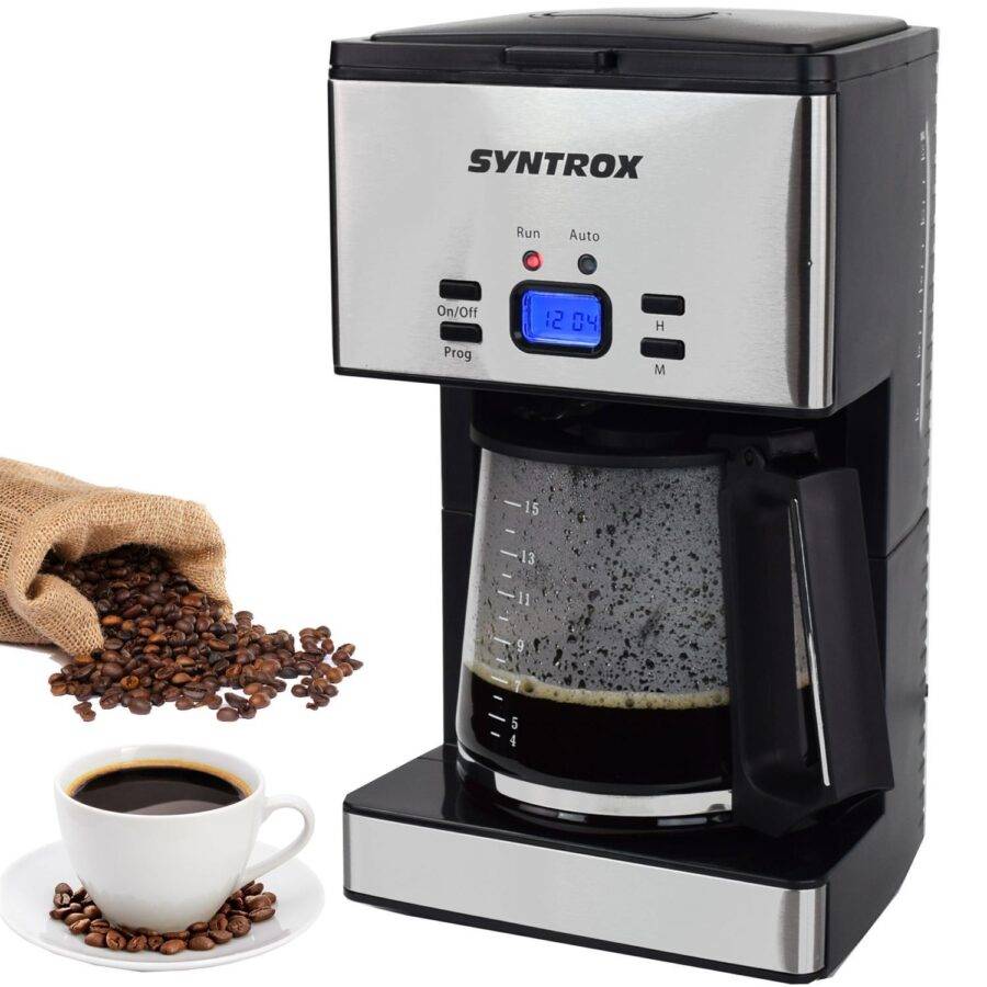 Syntrox Germany Edelstahl Kaffeemaschine Quitum Filterkaffeemaschine Kaffeeautomat