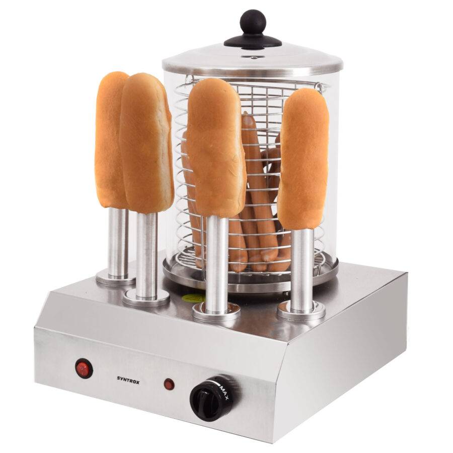 Syntrox Germany 4er Hot Dog Maker Rivalu Würstchenwärmer Bockwurstwärmer