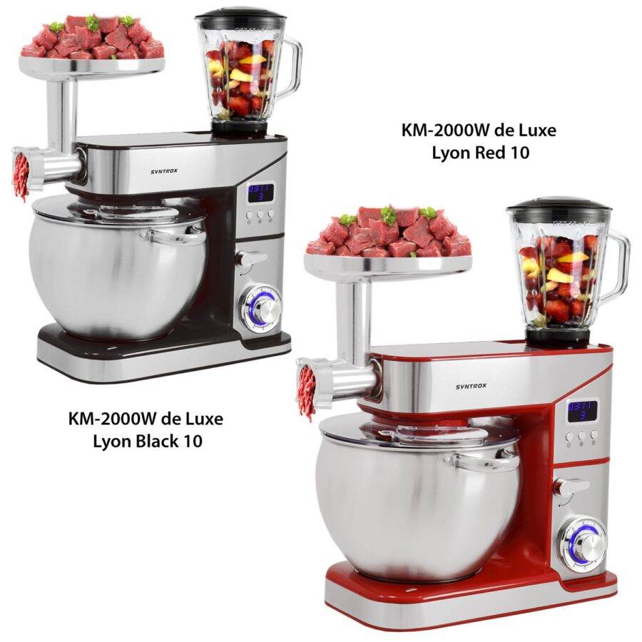 Syntrox Germany 10,0 l Küchenmaschine Ziglus mit Fleischwolf Mixer Teigknetmaschine