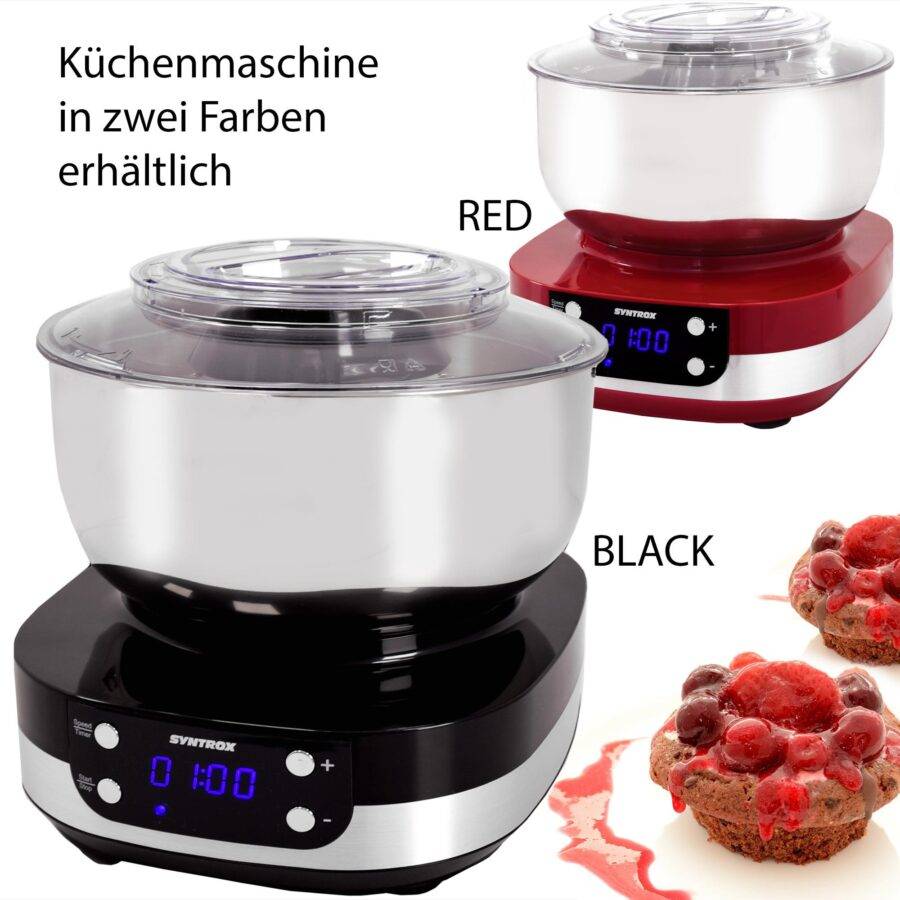 Syntrox Germany 5,0 l Küchenmaschine Zaurak Teigknetmaschine Rührmaschine