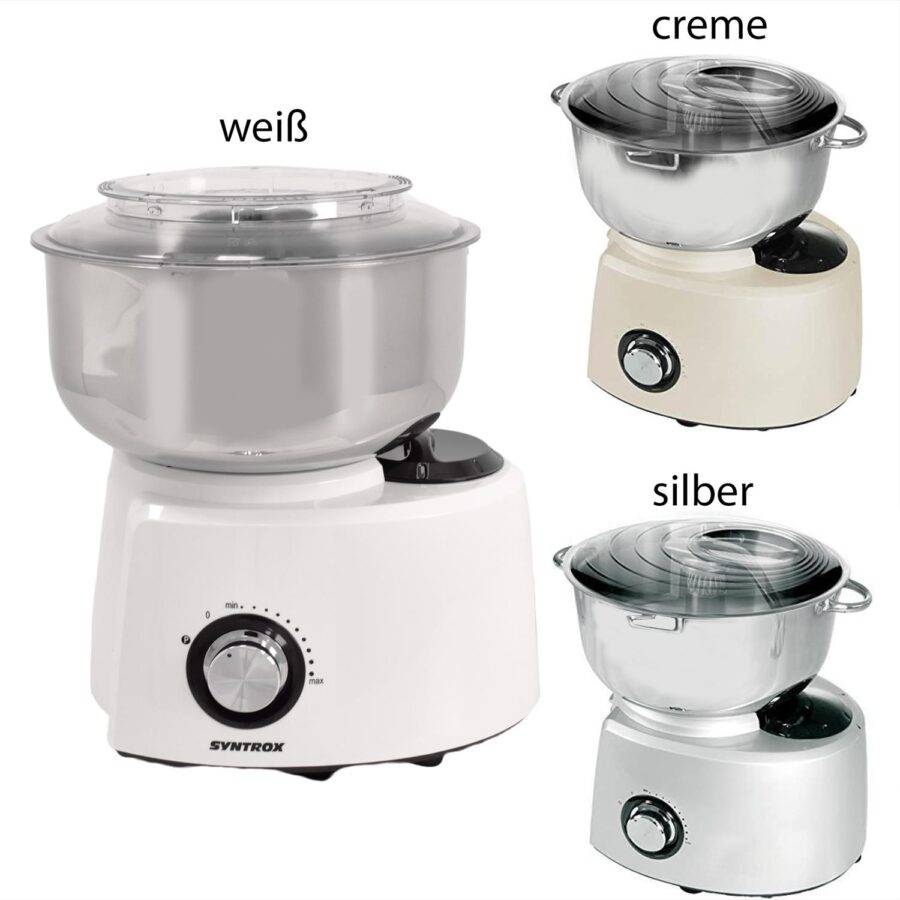 Syntrox Germany 5,8 l Küchenmaschine Wanaxa mit Fleischwolf Mixer Teigknetmaschine