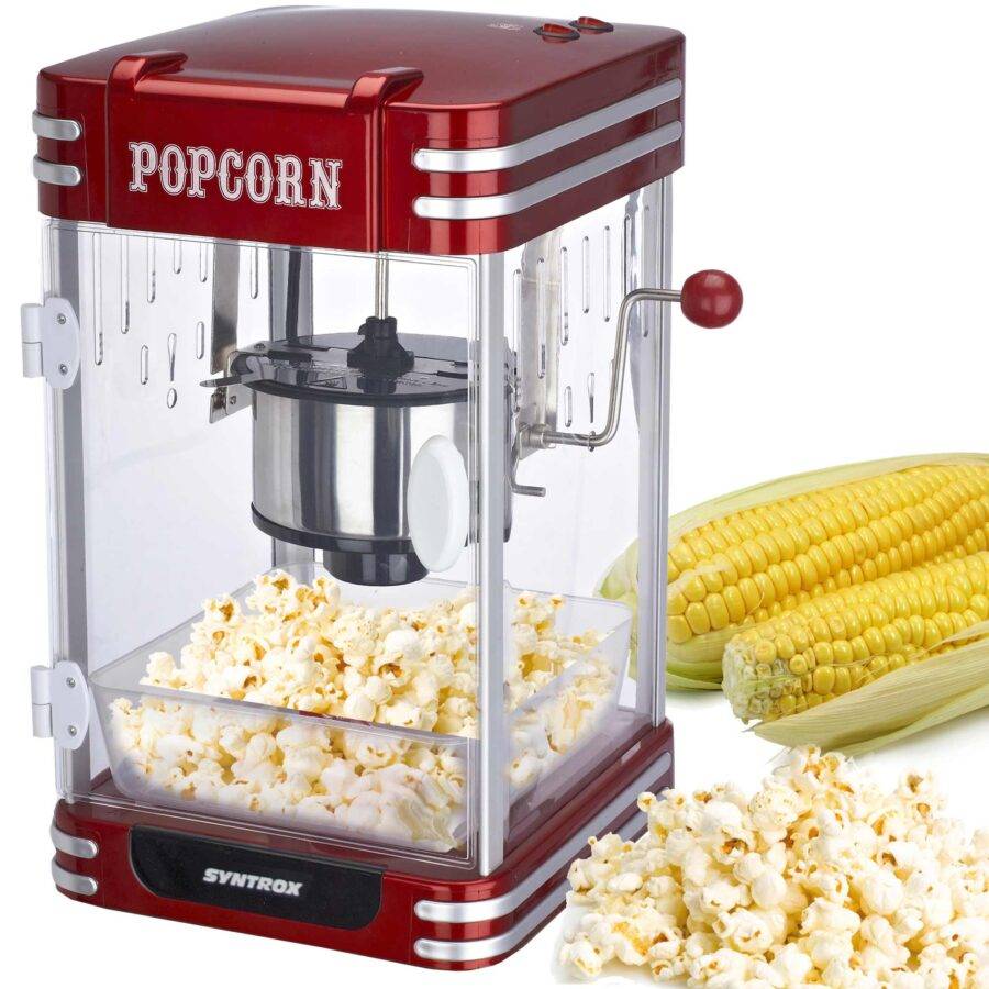 Syntrox Germany Popcornmaschine Olter Popcornmaker mit Heißluft ohne Fett
