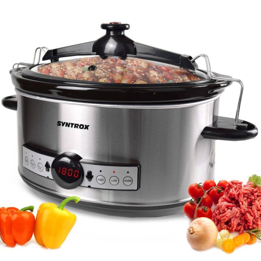 Syntrox Germany 6,5 l Slow Cooker Schmortopf Schongarer Multikocher Stosax