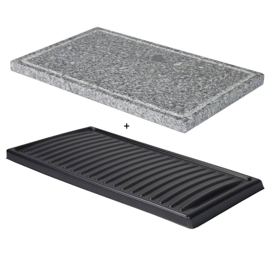 Syntrox Germany 2er Platten-Set für Raclette Uri Grillplatten Steinplatte 2025
