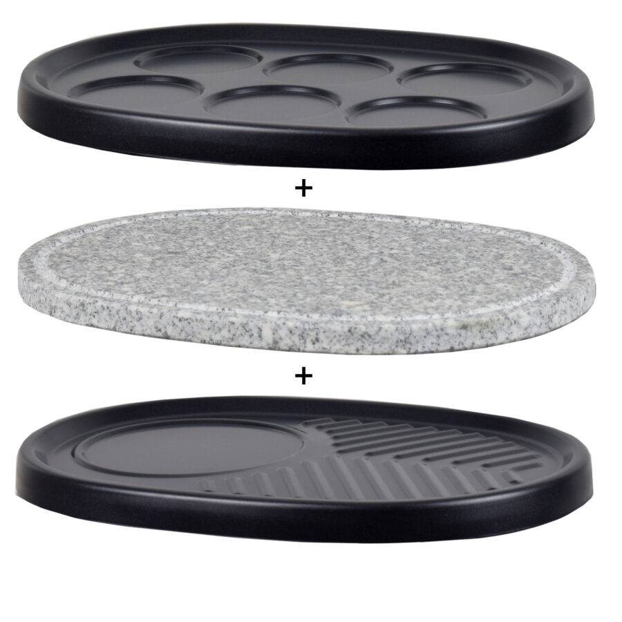 Syntrox Germany 3er Platten-Set für Raclette Jura Grillplatten Steinplatte Angebote