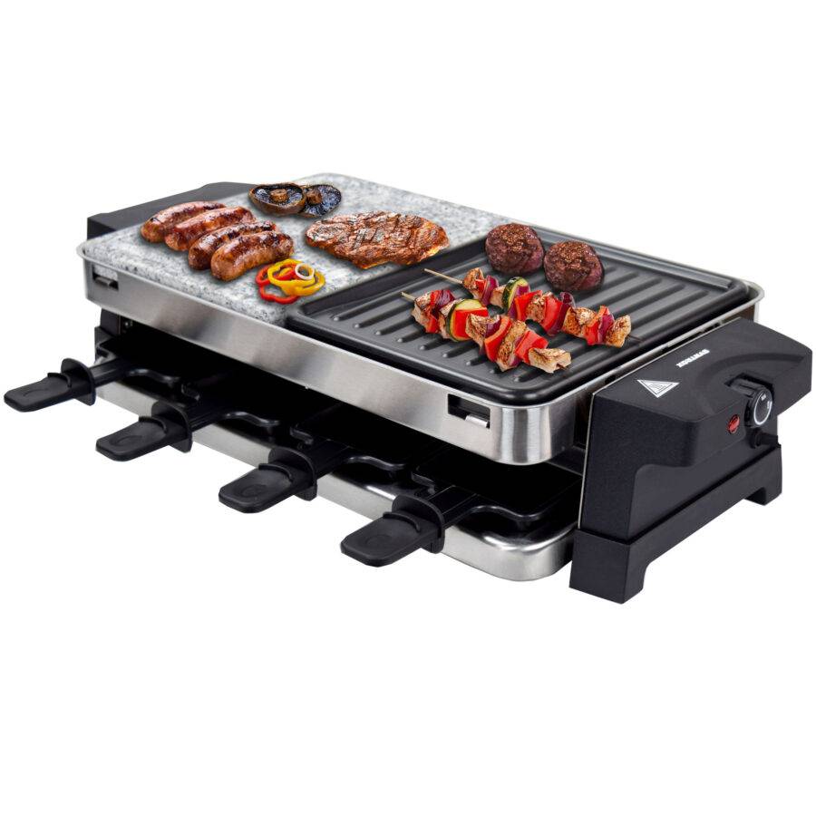 Syntrox Germany 8er Raclette Tischgrill Steinplatte Pfännchen Bernus Exklusivangebot