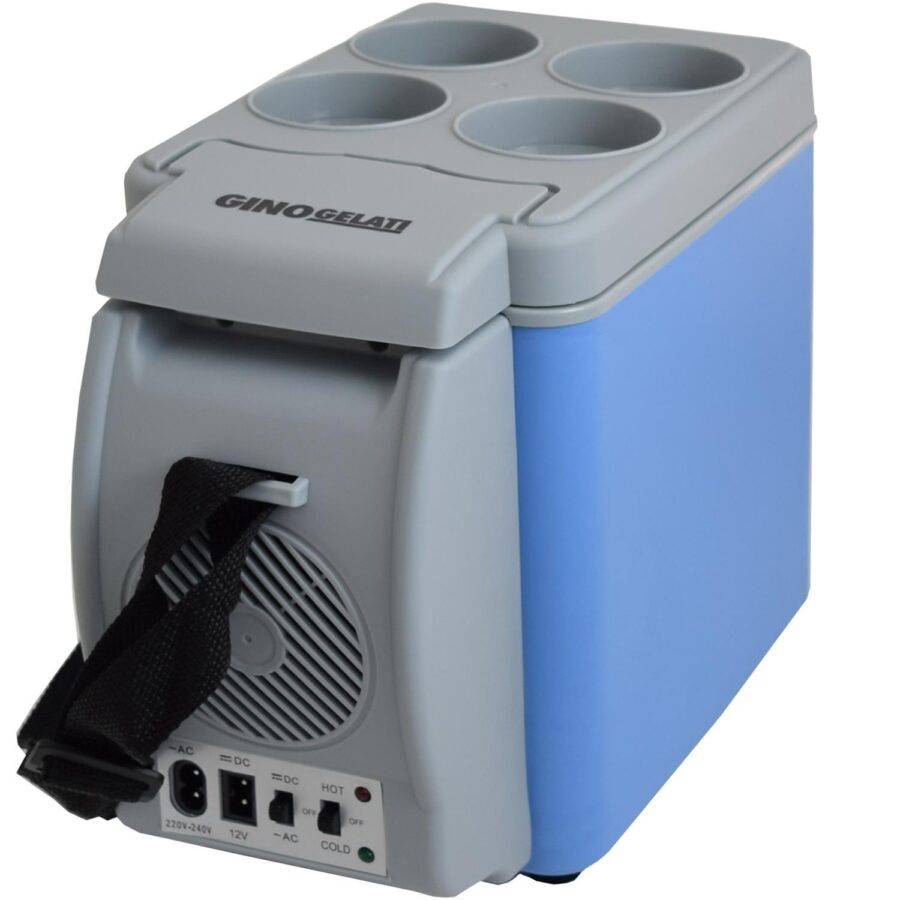Syntrox Germany 6 Liter-12/230V Auto Mini Kühlbox Cala mit Cupholdern Warmhaltebox