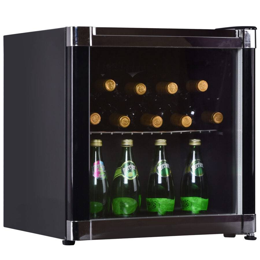 Syntrox Germany 43 l Kleiner Mini Kühlschrank mit Glastür schwarz Brevik Minibar