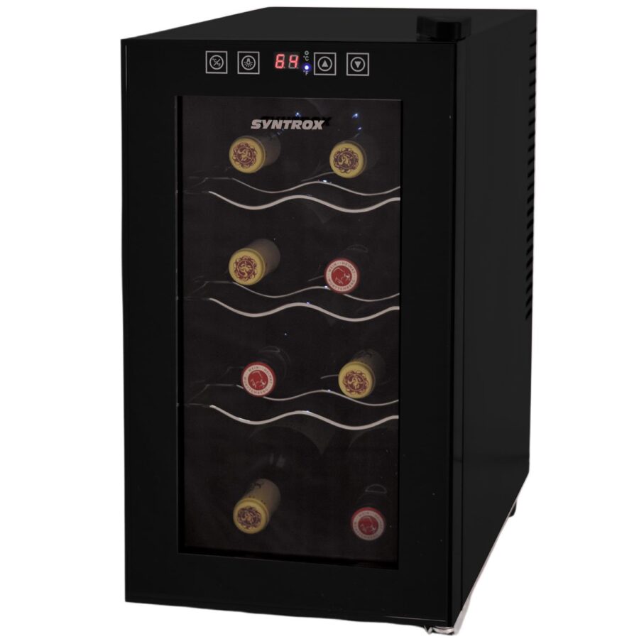 Syntrox Germany 8 Flaschen 25 l Weinkühlschrank mit Glastür Denebo Weinschrank Im Verkauf